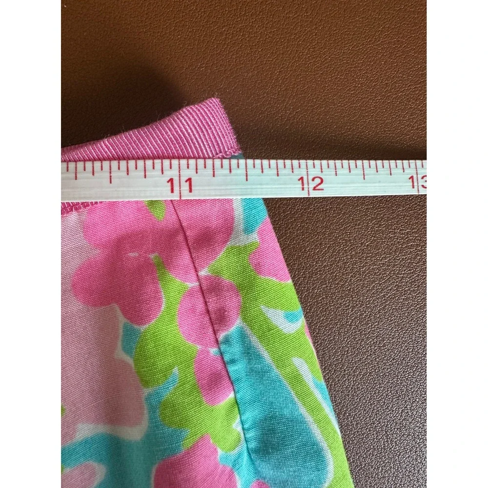 Lilly Pulitzer Mini Skirt Womens 8 Pink Blue Floral Dragonfly Cotton